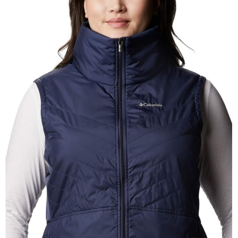 Columbia Mix It Around II Vest Womens Medium Quilted Navy Blue Full Zip Hiking - Picture 11 of 16